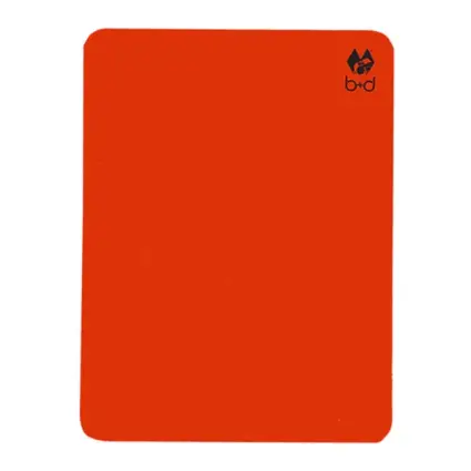 b+d umpire's card, FIFA size, red