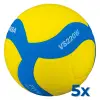 Pack 5 x Mikasa VS220W-Y-BL kid's volleyball
