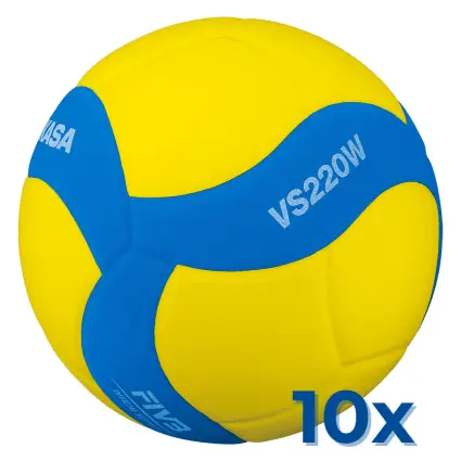 Пакет 10 x Mikasa VS220W-Y-BL детска волейболна топка